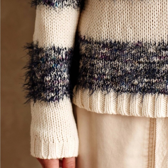 Anthropologie Tabitha Eyelash Knitted Stripe Sweater - Picture 9 of 9